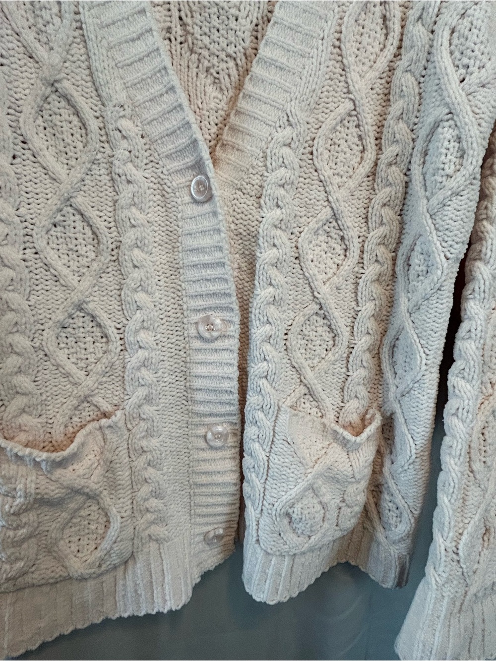 POL Pink Soft Cable Knit Button Cardigan - Picture 4 of 5